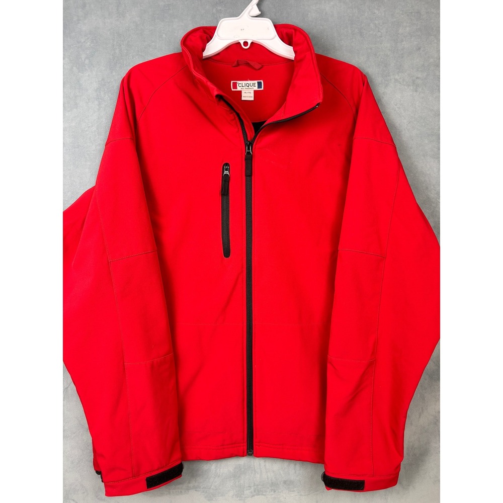 Clique Softshell Jacket Mens XL Red Full Zip Fleece Lined MQO00022 Outdoor Coat